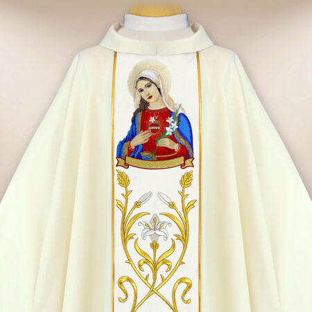 Casula ricamata Cuore di Maria