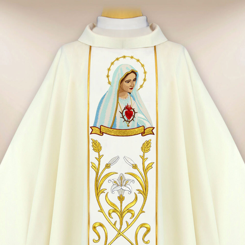 Casula ricamata Madonna di Fatima