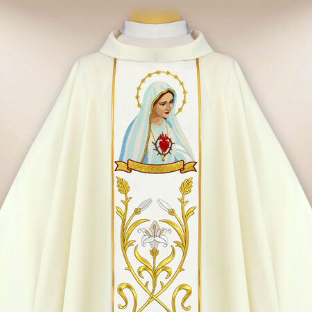 Casula ricamata Madonna di Fatima
