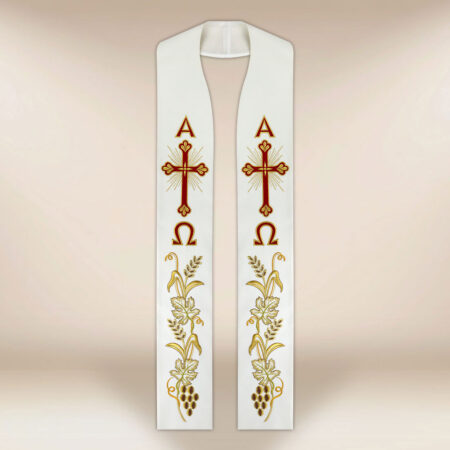 Stuła haftowana “Alfa Omega”