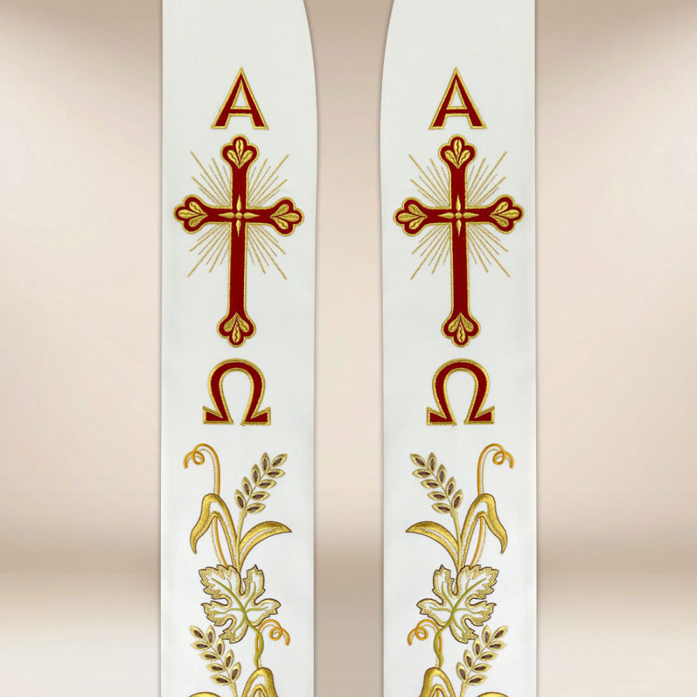 Stuła haftowana “Alfa Omega”