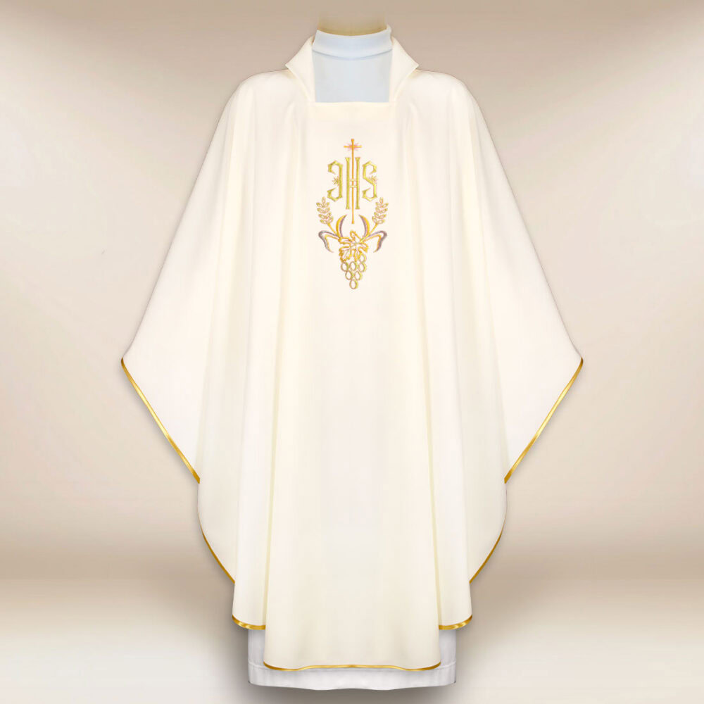 Casula ricamata IHS ecru