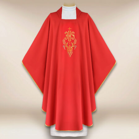 Casula ricamata IHS rossa
