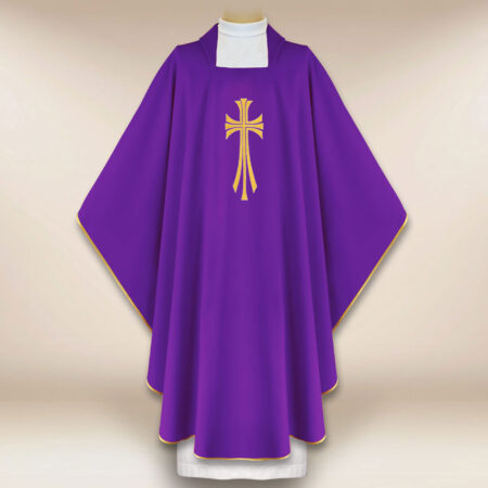 Casula ricamata Croce viola