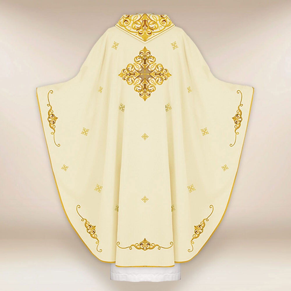 Casula liturgica con ricamo IHS