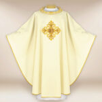Casula liturgica con ricamo IHS