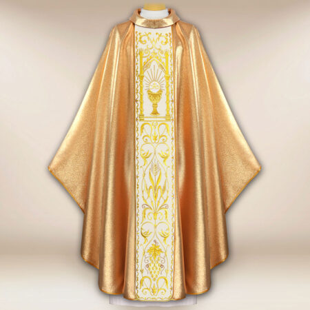 Ornat z haftowanym pasem pluszowym “Kielich”