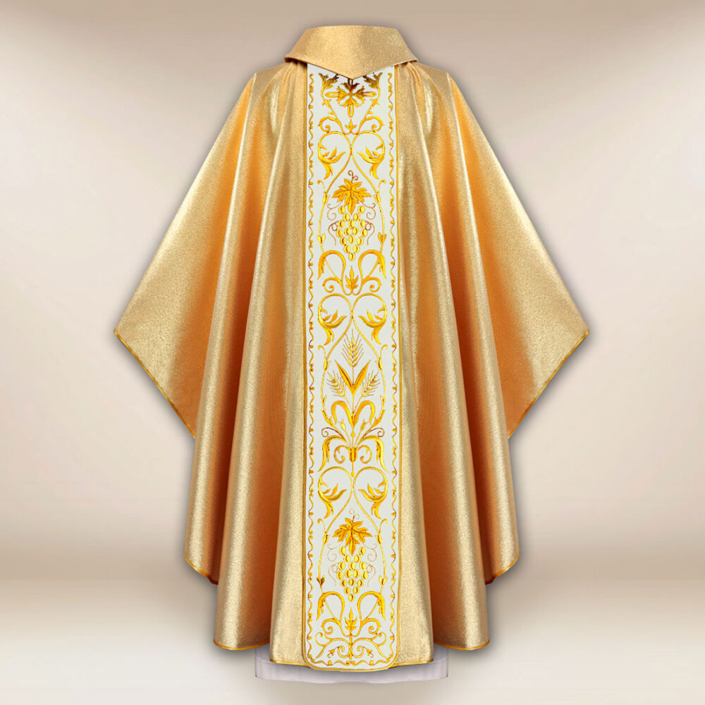 Ornat z haftowanym pasem pluszowym “Kielich”