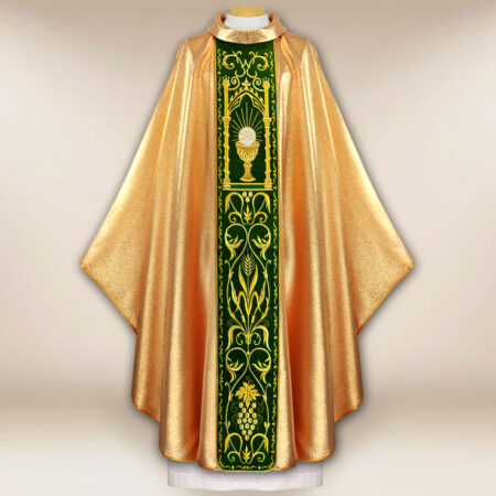 Ornat z haftowanym pasem pluszowym “Kielich”