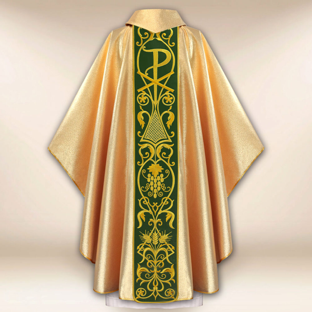 Ornat z haftowanym pasem pluszowym “Kielich”