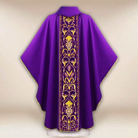 Ornat z haftowanym pasem pluszowym “Kielich”