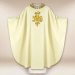 Casula liturgica con ricamo IHS