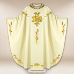 Casula liturgica con ricamo IHS