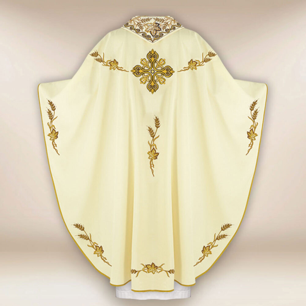 Casula liturgica con ricamo IHS