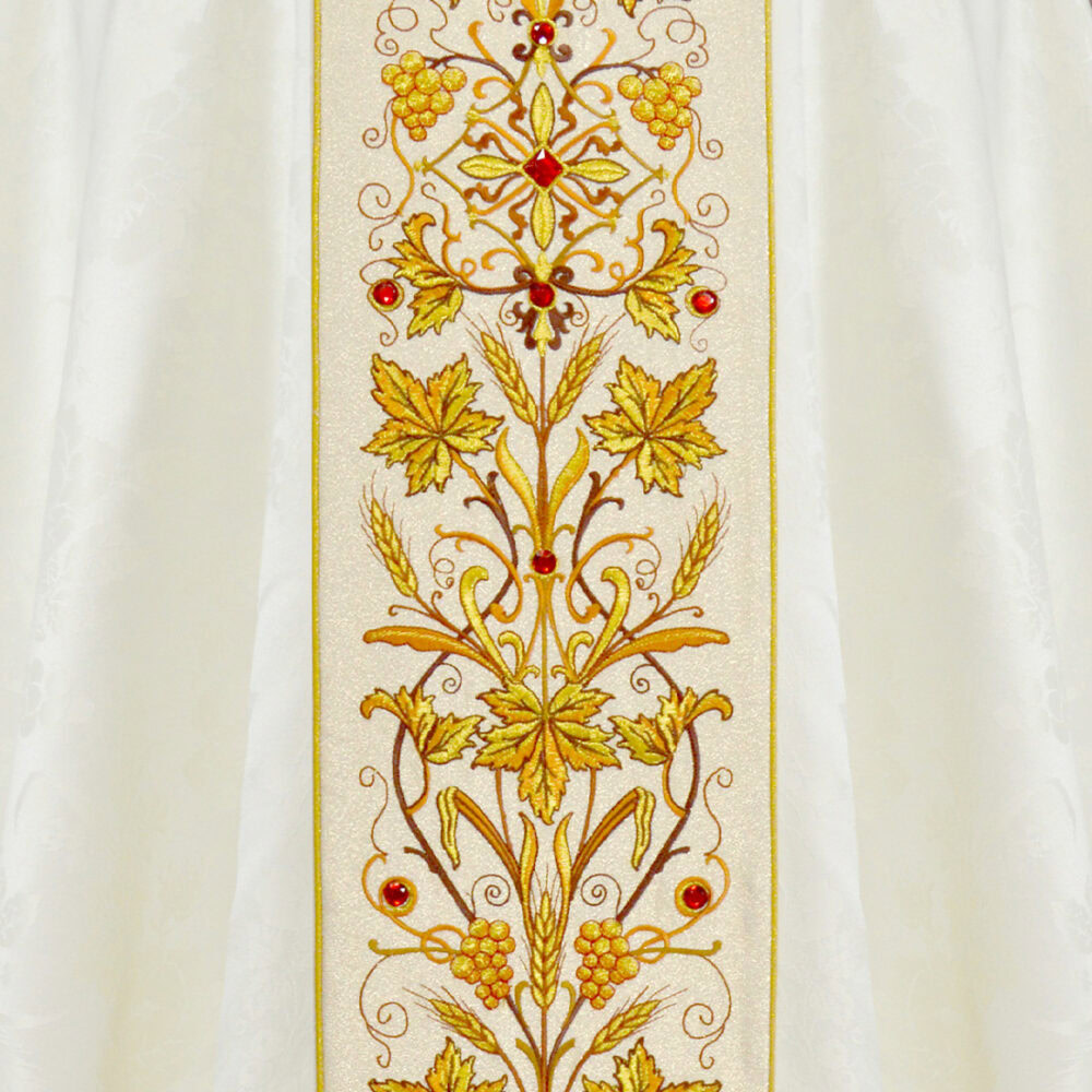 Casula ricamata ecru jacquard