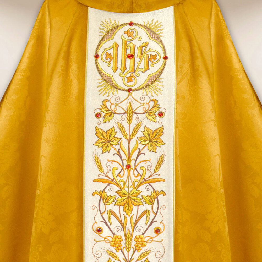 Casula ricamata in jacquard oro