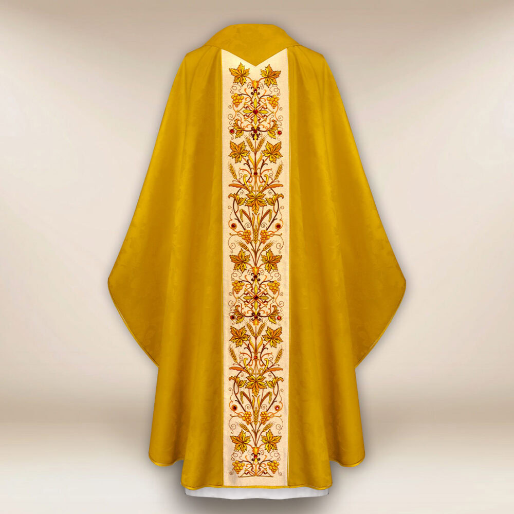 Casula ricamata in jacquard oro