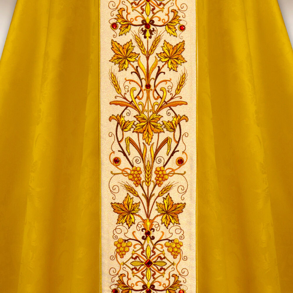 Casula ricamata in jacquard oro