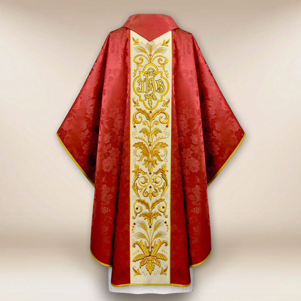 Casula ricamata IHS rossa