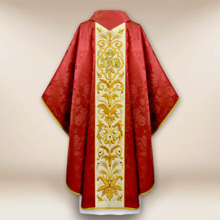 Casula ricamata IHS rossa