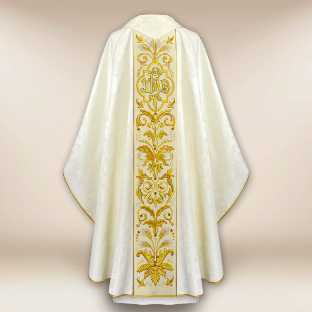 Casula ricamata IHS ecru