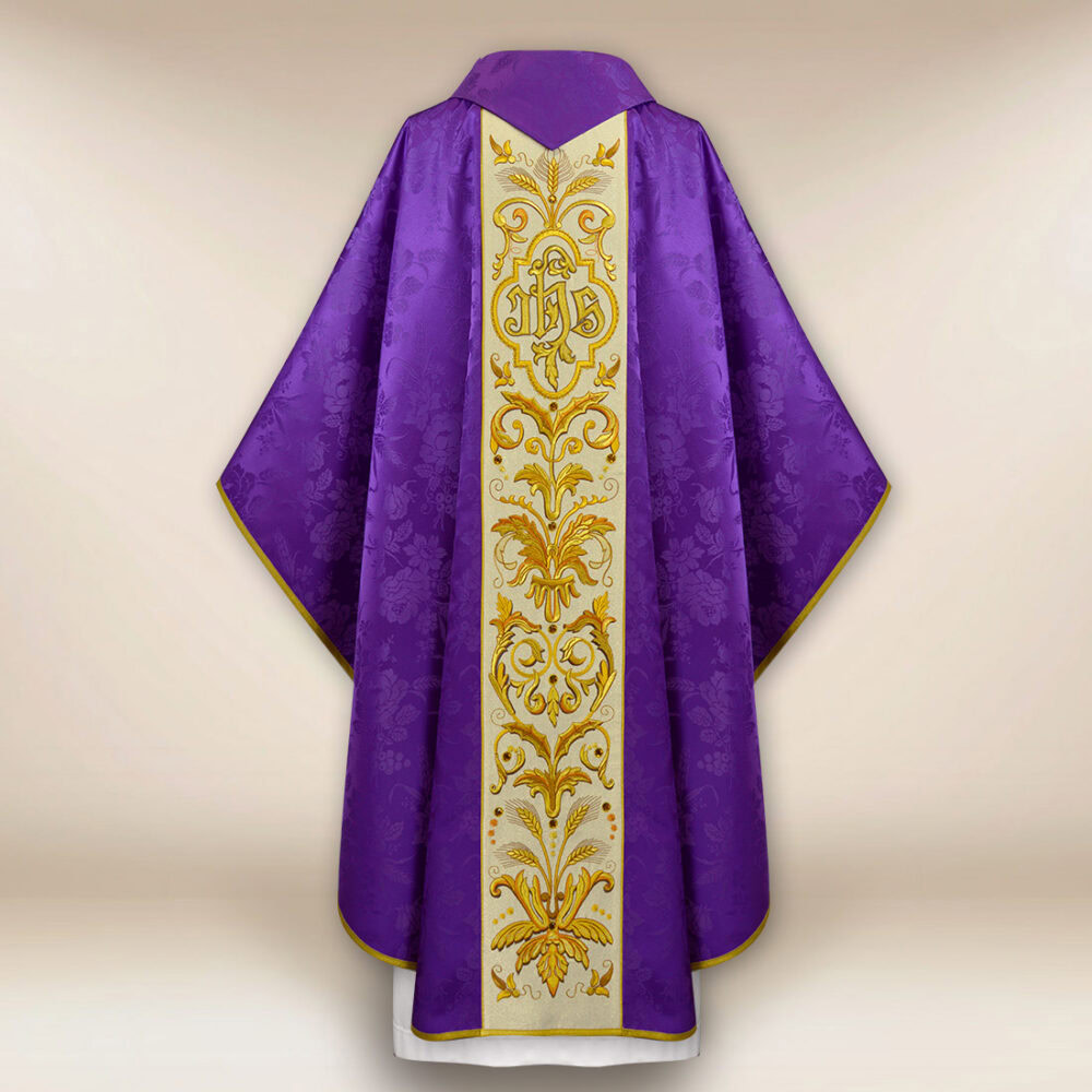 Casula ricamata IHS viola