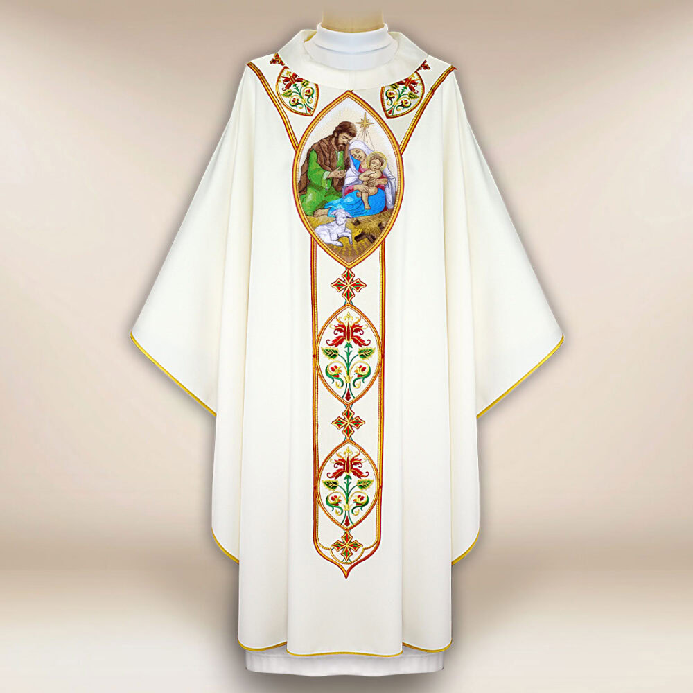 Casula ricamata per Natale