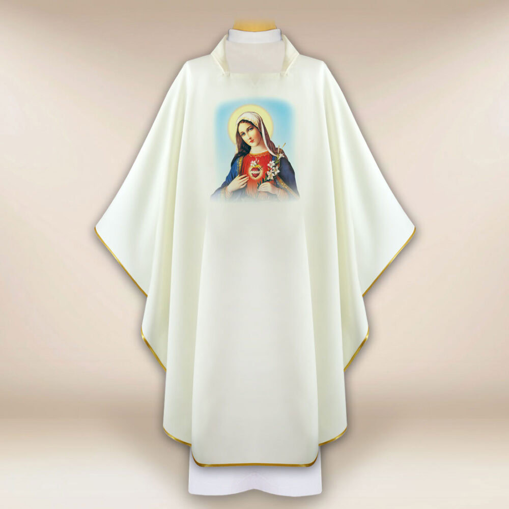 Casula con immagine Cuore di Maria