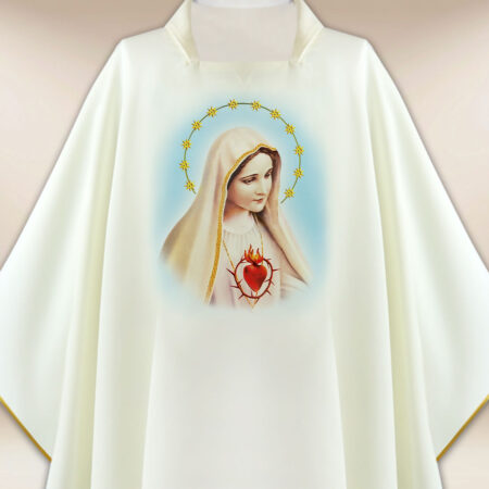 Casula con immagine della Madonna di Fatima