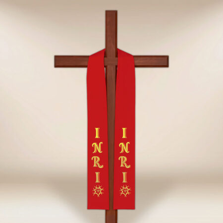 Stuła haftowana na duży krzyż “INRI”