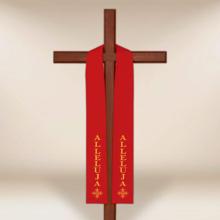 Stuła haftowana na duży krzyż “Alleluja”