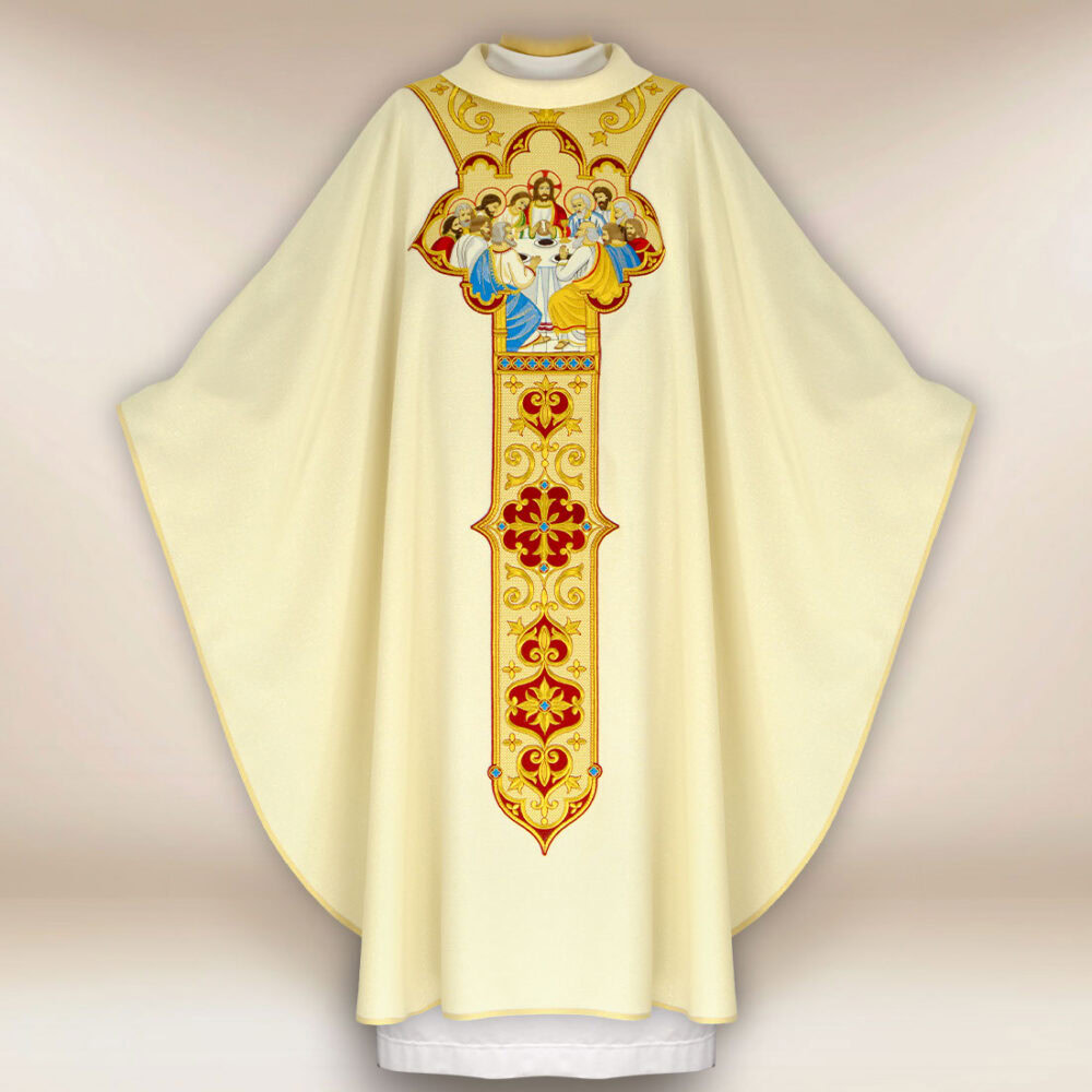 Casula ricamata Ultima Cena ecru