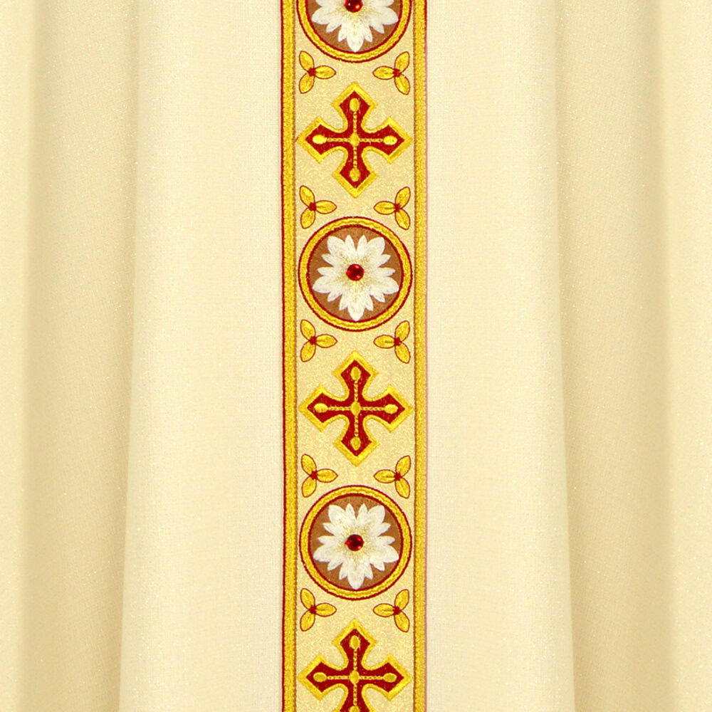Casula liturgica ricamata ecru