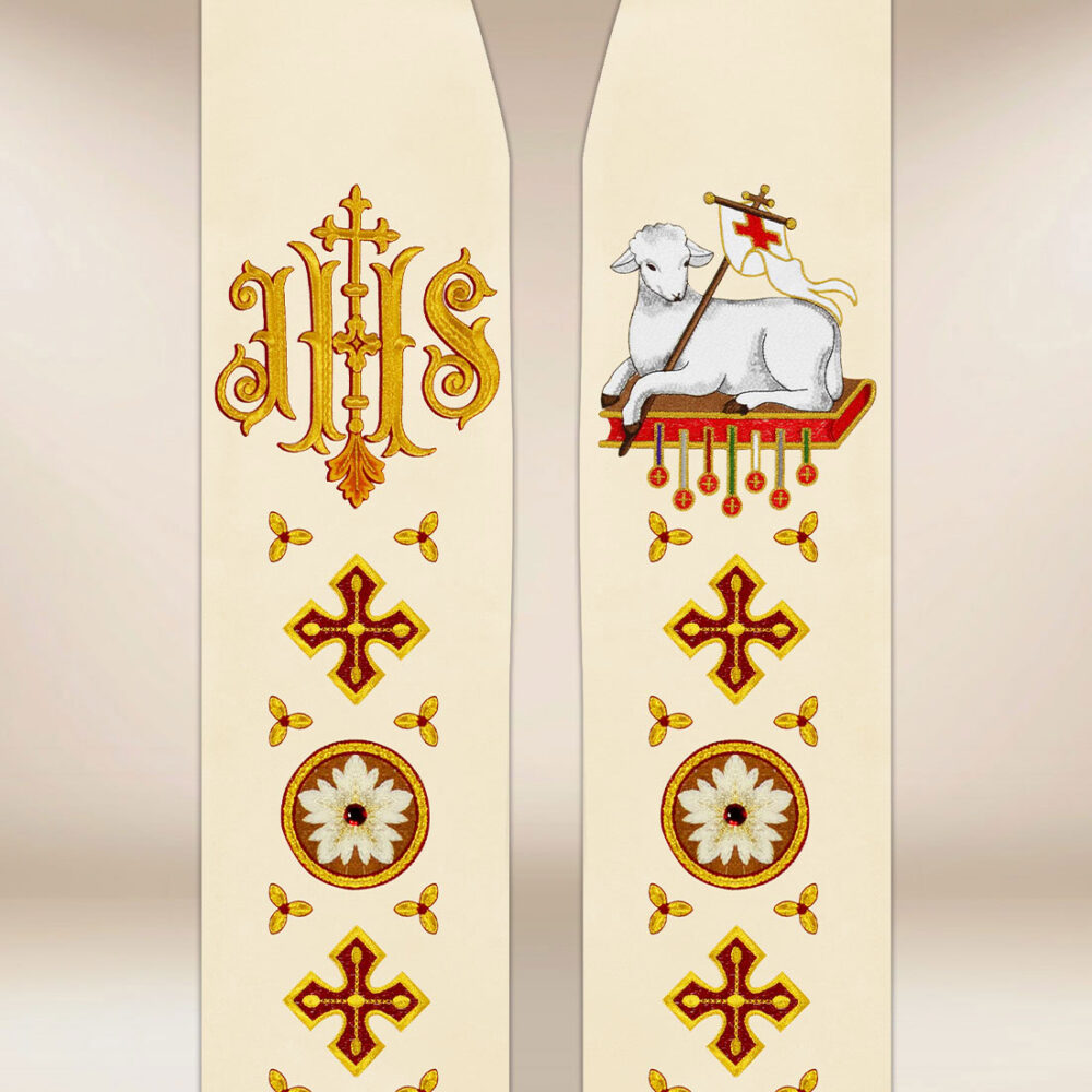 Stuła haftowana “Baranek Boży”