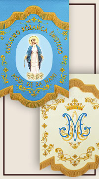 Coprileggio stampato con immagine della Madonna – tessile liturgico