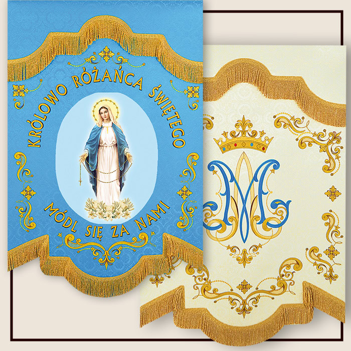 Coprileggio stampato con immagine della Madonna – tessile liturgico