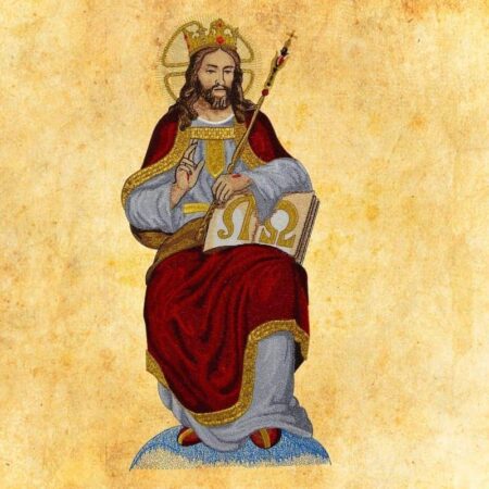 applicazione ricamata Gesù Re