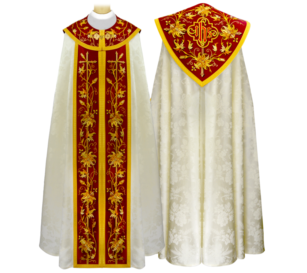 Piviale ricamato della collezione Classico Bianco