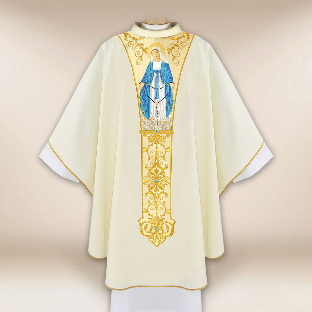 Casula sacerdotale ricamata Mariano