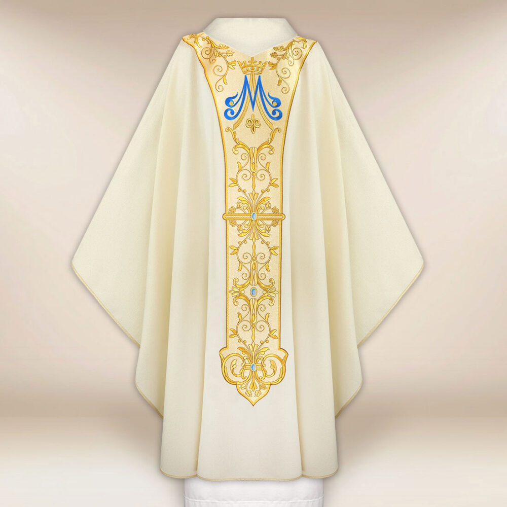 Casula sacerdotale ricamata Mariano