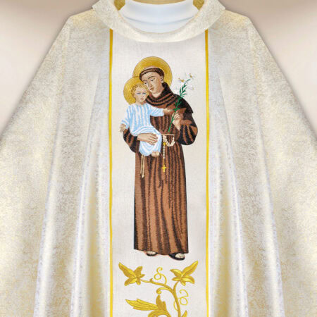 Casula sacerdotale ricamata San Antonio