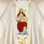 Casula sacerdotale ricamata Cristo Re