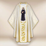 Casula sacerdotale ricamata Santa Faustina