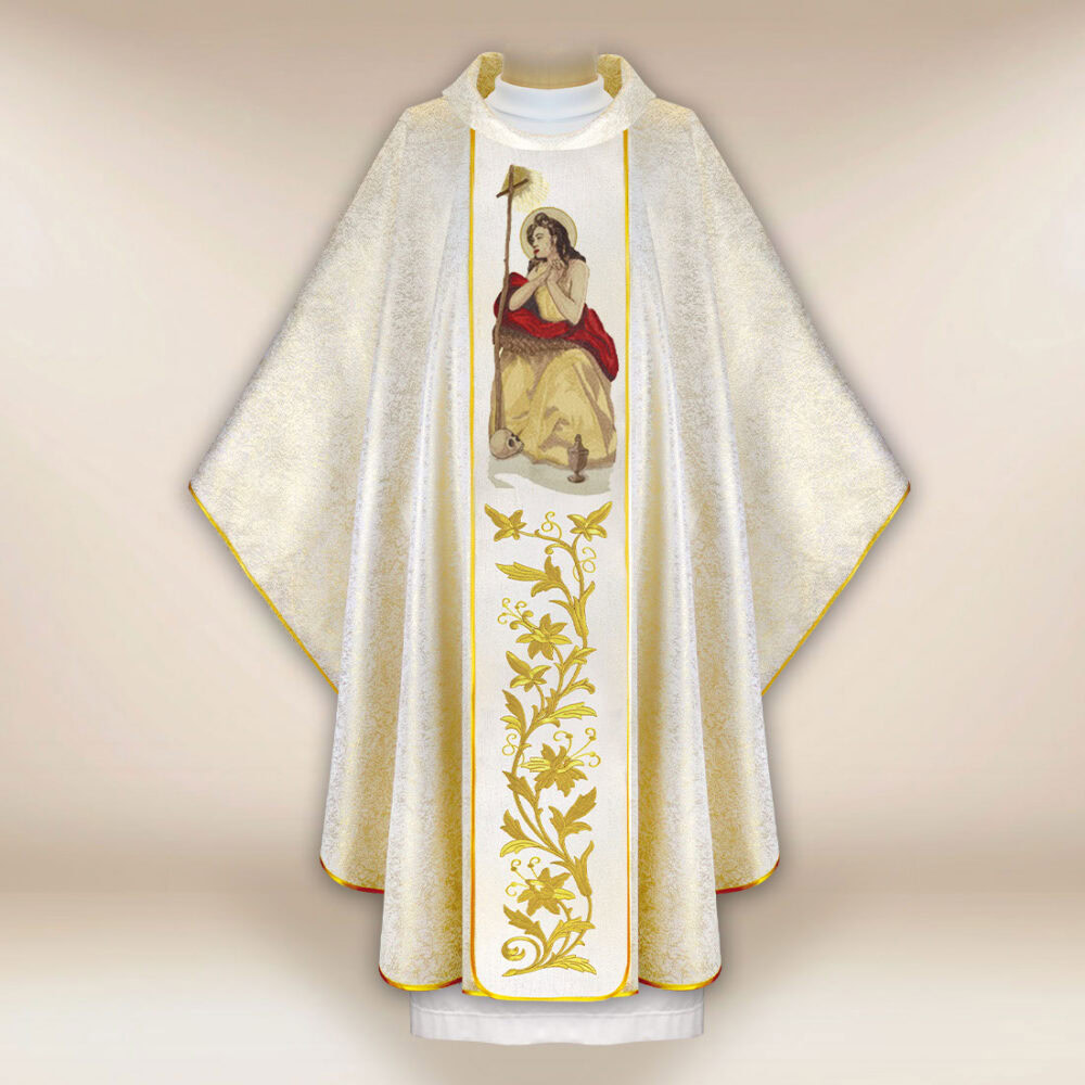 Casula sacerdotale ricamata Santa Maria Maddalena