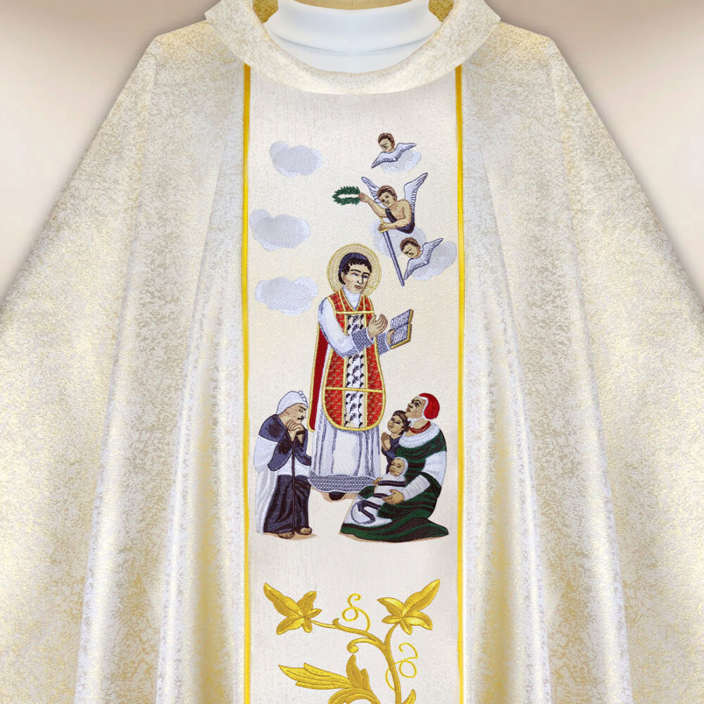 Casula sacerdotale ricamata San Valentino