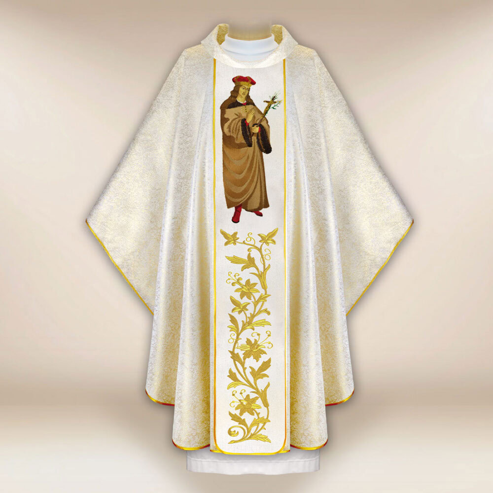 Casula sacerdotale ricamata San Casimiro
