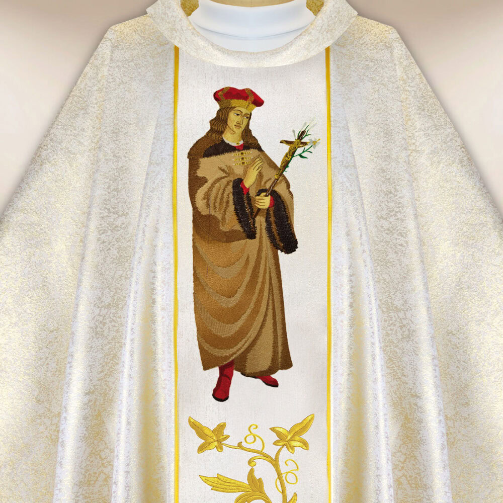 Casula sacerdotale ricamata San Casimiro
