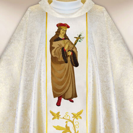 Casula sacerdotale ricamata San Casimiro