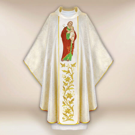 Casula sacerdotale ricamata San Giuseppe