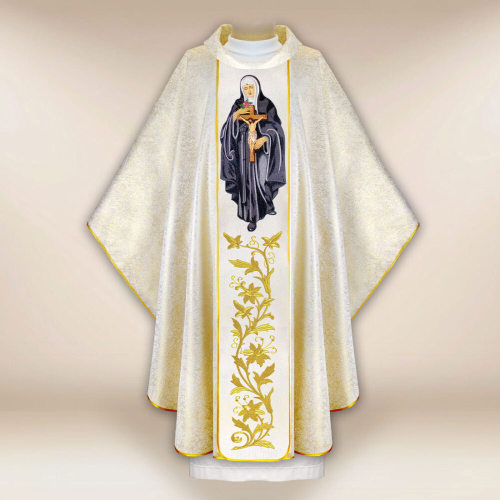 Casula sacerdotale ricamata Santa Rita